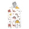 Chickwin Hooded Bath Poncho, 3D Dinosaur Surf Changing Robe, Microfiber Quick-Dry Beach Towel, Pink Plant, 80 x 145 cm view 1
