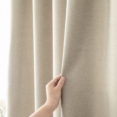 YEVDA Top Linen Fabric Shower Curtain 240 x 200 cm, Waterproof, Mold-Resistant, Light Coffee