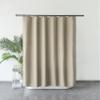 YEVDA Top Linen Fabric Shower Curtain 240 x 200 cm, Waterproof, Mold-Resistant, Light Coffee view 2