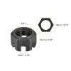 sourcing map 10-Pack Carbon Steel Slotted Hex Nuts, M12 x 1.5 mm view 2