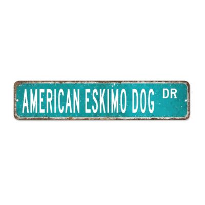 Customized American Eskimo Dog Vintage Metal Wall Sign
