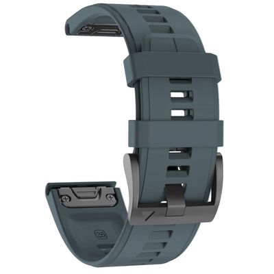 hellosy Compatible Fenix 5X Watch Band, 26 mm Soft Silicone, Quick Release, Easy to Install, Forerunner 935/945 (26 mm Quickfit, Slate)