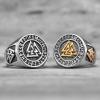 HCMA Nordic Viking Odin Triangle Titanium Steel Men's Ring view 4