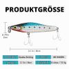 TRUSCEND Topwater Pencil Fishing Lure with VMC Hooks, Trembling Sinking Action, Long-Casting Premium Bass Lure with Rattle view 2