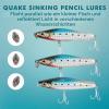TRUSCEND Topwater Pencil Fishing Lure with VMC Hooks, Trembling Sinking Action, Long-Casting Premium Bass Lure with Rattle view 4