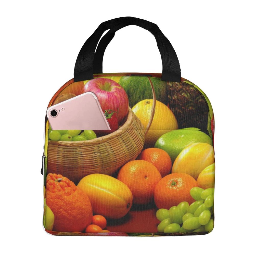 Fresh Vegetables and Fruits Print Insulated Lunch Tote Bag