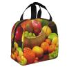 Fresh Vegetables and Fruits Print Insulated Lunch Tote Bag view 2