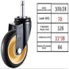 ALIAOFORZ Set of 4 Heavy-Duty Stem Casters, 3 in, M11 x 38 mm, 300 kg, Quiet-Rolling, 2 Swivel and 2 Locking view 2