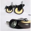 ALIAOFORZ Set of 4 Heavy-Duty Stem Casters, 3 in, M11 x 38 mm, 300 kg, Quiet-Rolling, 2 Swivel and 2 Locking view 3