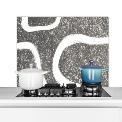 MuchoWow Kitchen Backsplash Aluminum Poster 100 x 50 cm, Abstract Minimalist Design