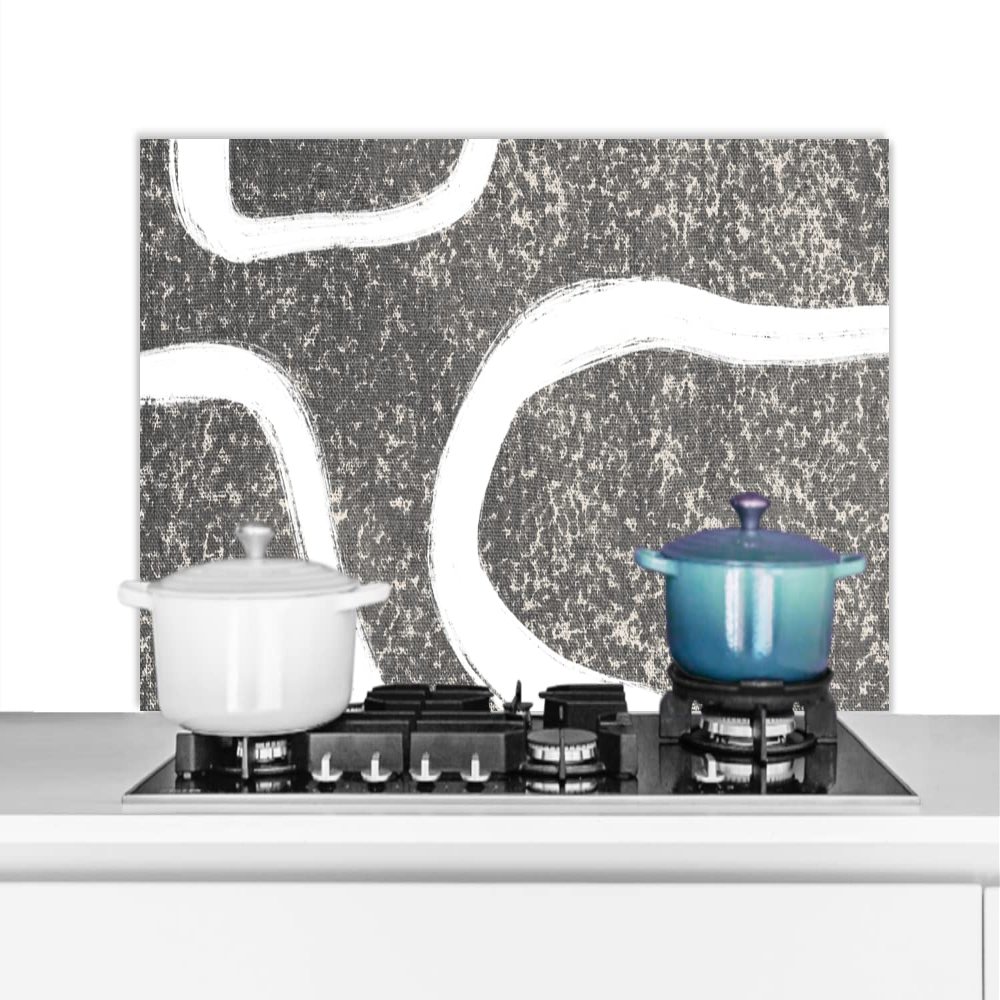 MuchoWow Kitchen Backsplash Aluminum Poster 100 x 50 cm, Abstract Minimalist Design