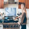 MuchoWow Kitchen Splashback Aluminum Poster 90 x 45 cm - Blue Acrylic Paint Design view 3