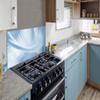 MuchoWow Kitchen Splashback Aluminum Poster 90 x 45 cm - Blue Acrylic Paint Design view 4