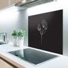 MuchoWow Kitchen Backsplash Splash Guard, Poppy, Black and White, 90 x 60 cm view 2