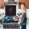 MuchoWow Kitchen Backsplash Splash Guard, Poppy, Black and White, 90 x 60 cm view 3