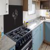 MuchoWow Kitchen Backsplash Splash Guard, Poppy, Black and White, 90 x 60 cm view 4