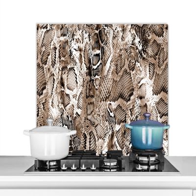 MuchoWow Kitchen Backsplash, Aluminum, 80 x 55 cm, Animal Pattern, Shapes, Brown