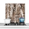 MuchoWow Kitchen Backsplash, Aluminum, 80 x 55 cm, Animal Pattern, Shapes, Brown view 1