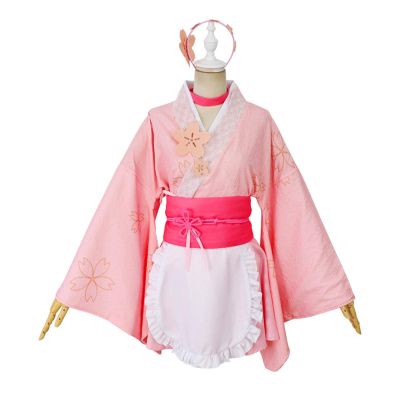 PUYYDS Re:Zero Anime Cosplay Ram Rem Sakura Kimono Maid Outfit for Women
