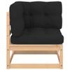 INLIFE 2-Piece Garden Corner Sofa Set with Cushions, Solid Pine view 2