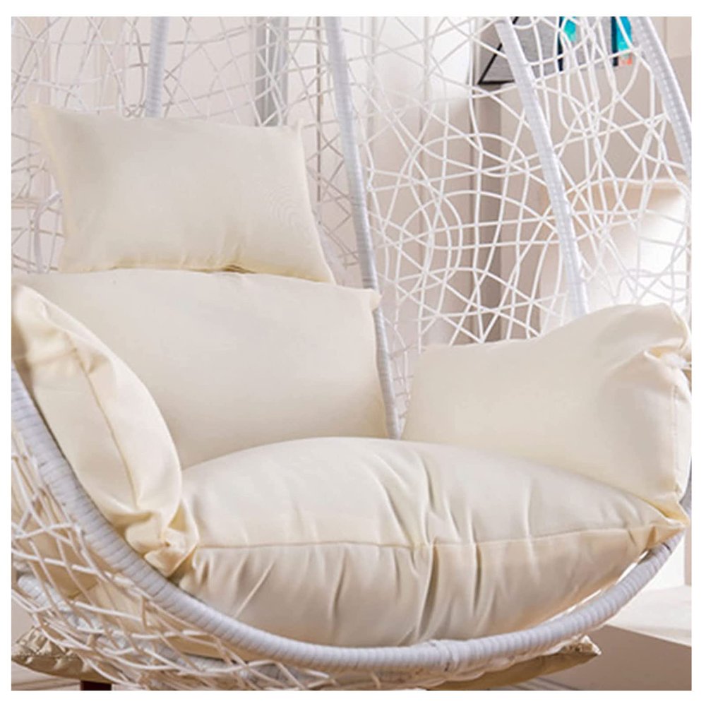 Yadlan Waterproof Egg Chair Cushion Cover with Zipper, White