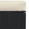 Gecheer Garden Footstool with Cushion, PE Rattan, Black/Cream, 70 x 70 x 30 cm view 4