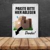Please Leave Packages Here, Thank You! XXL Metal Sign, 28 × 38 cm, Left Arrow view 4