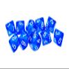Polyhedral Dice, 10-Piece Set, D10, 20 mm, Transparent Blue view 2