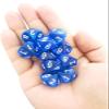 Polyhedral Dice, 10-Piece Set, D10, 20 mm, Transparent Blue view 3