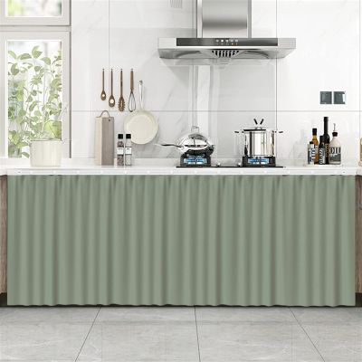 LIVEINU Self-Adhesive Kitchen Cabinet Curtain, 100 x 100 cm, Light Green