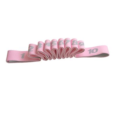 LTLCLZ Numbered Latex Resistance Band for Pilates, Yoga, Stretching and Fitness, Pink