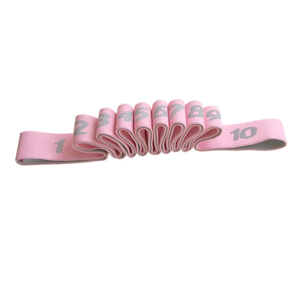 LTLCLZ Numbered Latex Resistance Band for Pilates, Yoga, Stretching and Fitness, Pink