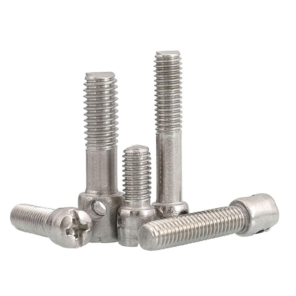 20-Piece 304 Stainless Steel Phillips Screws with Drilled Heads, M6 x 30 mm Full Thread