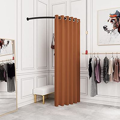 Portable C-Shaped Curtain-Rod Changing Room
