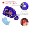 CHENZZZZ Work Caps, 2-Pack, Tie-Back Bouffant Turban Caps with Buttons and Sweatband, Fox, Multicolor 7, One Size view 3