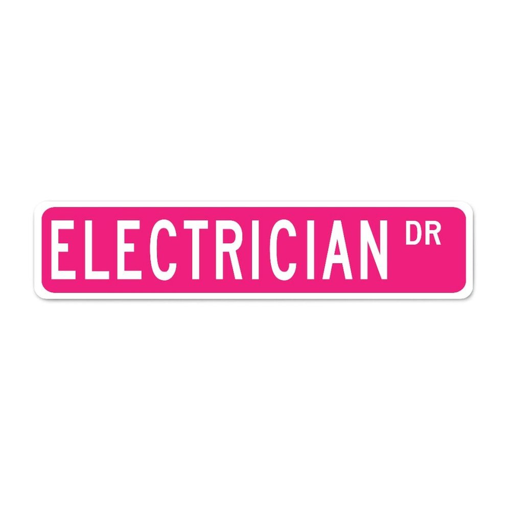 Outdoor Electrician Vintage Metal Wall Sign, 10 x 45 cm