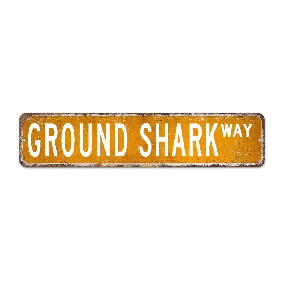 Ground Shark Outdoor Metal Wall Sign