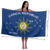 IUBBKI Conch Republic Flag Beach Towel, Soft Microfiber, Absorbent, 32 x 52 Inches view 2