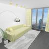 Byour3 100% Cotton Sofa Throw, Yellow Floral, 3-Seater view 3