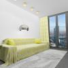 Byour3 100% Cotton Sofa Throw, Yellow Floral, 3-Seater view 4