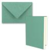 100 Eucalyptus-Green Vintage Kraft Paper Folding Cards with Envelopes and Inserts, DIN A5 view 1
