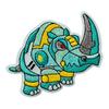 Mono-Quick 10381 Rhinoceros Robot Iron-On Patch, Approx. 4.2 x 5.8 cm view 1