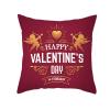 EHOMERY Long Decorative Pillow Cover, Oriental Angel Happy Valentine's Day, Velvet, Red Gold, 16 x 16 Inches view 1