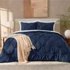 Andency Navy Blue Pinch-Pleat Comforter Set for King Bed, 3-Piece, All-Season Microfiber view 2