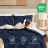 Andency Navy Blue Pinch-Pleat Comforter Set for King Bed, 3-Piece, All-Season Microfiber view 4
