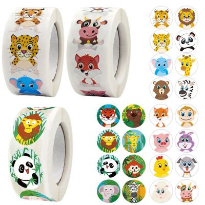 1,500 Animal Stickers for Kids, 24 Cute Designs, Round Reward Sticker Set