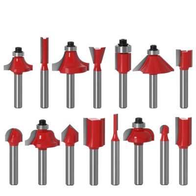 15-Piece 1/4-Inch Router Bit Set for Woodworking, 6.35 mm Shank