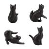 4 Vintage Cast-Iron Cat Drawer Knobs view 1