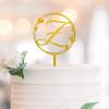 Personalized Gold Monogram L Cake Topper view 1
