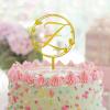 Personalized Gold Monogram L Cake Topper view 3